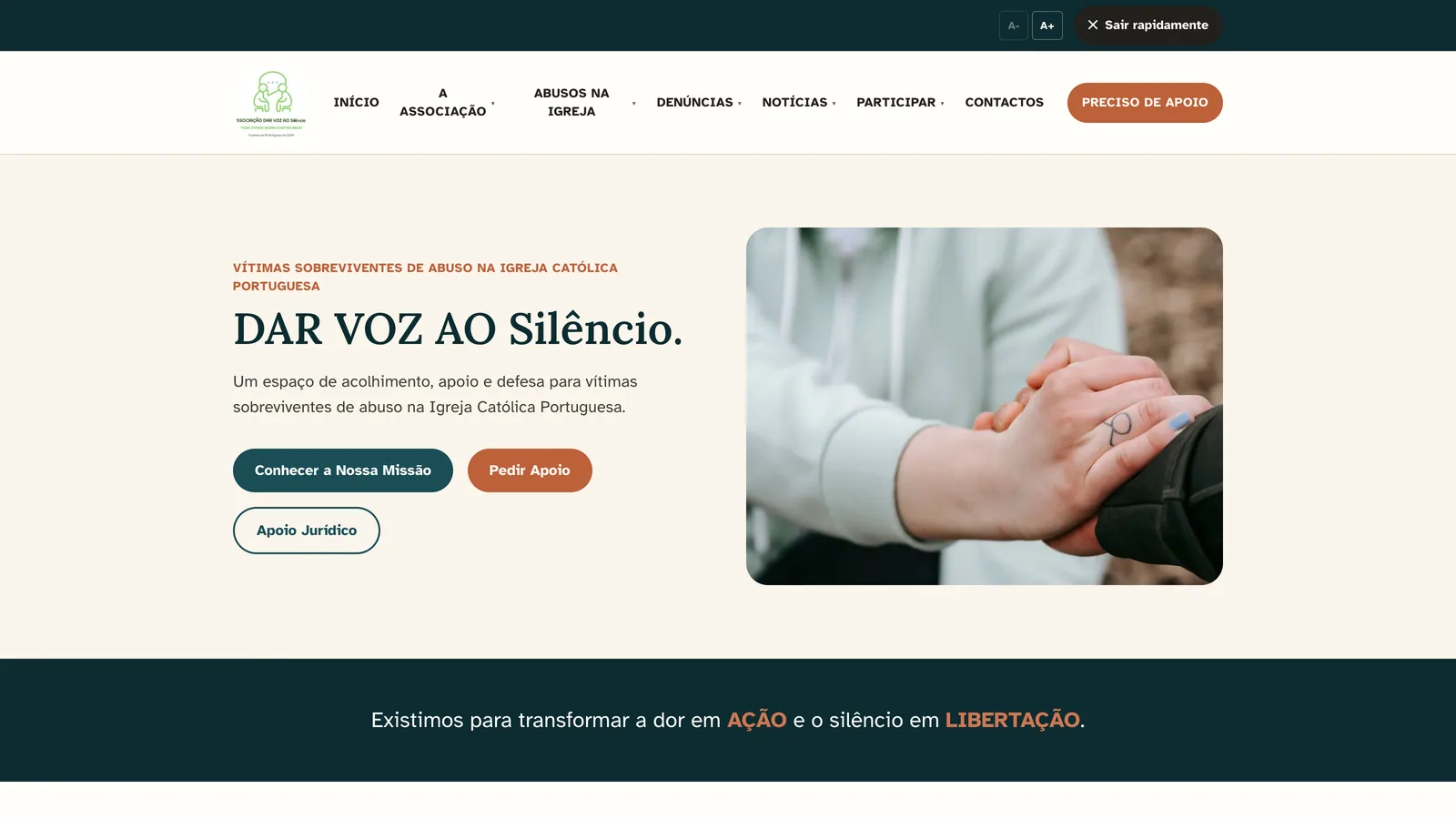 Website Dar Voz ao Silêncio