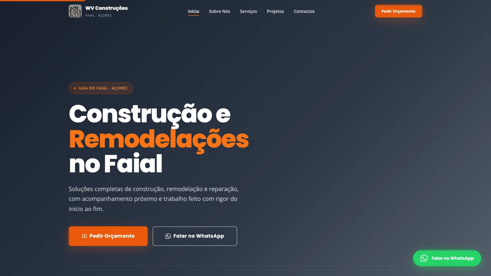 Website WV Construções