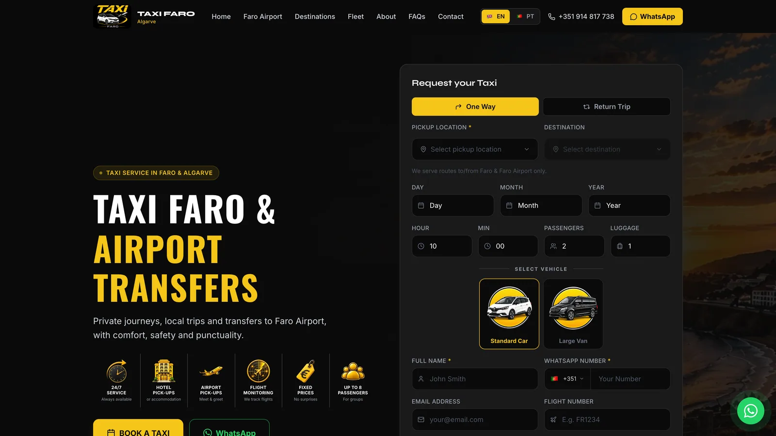 Website Taxi Faro
